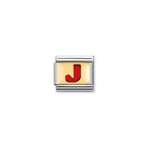 Nomination Composable Classic BUCHST, ROT Edelstahl, Email und 18K-Gold (10_J)